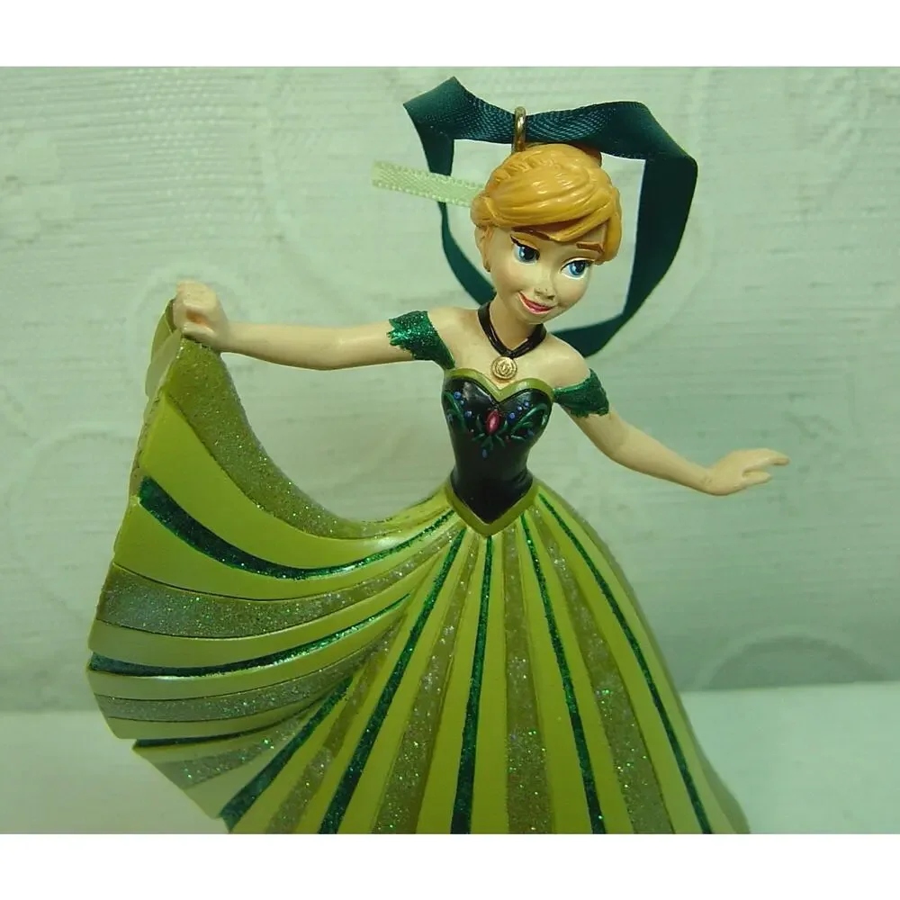 DISNEY PARKS AUTHENTIC ORIGINAL ORNAMENT-PRINCESS ANNA FROM FROZEN-GREEN GOWN